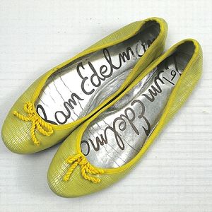Sam Edelman yellow snake print ballet flats 9